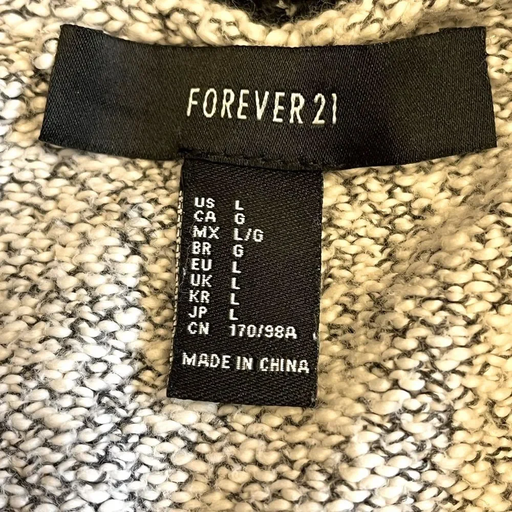 Womens’ Forever 21 Gray and Black Cardigan Size L